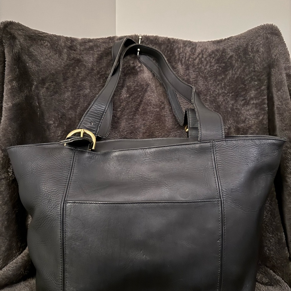 Black Leather Tote Bag
